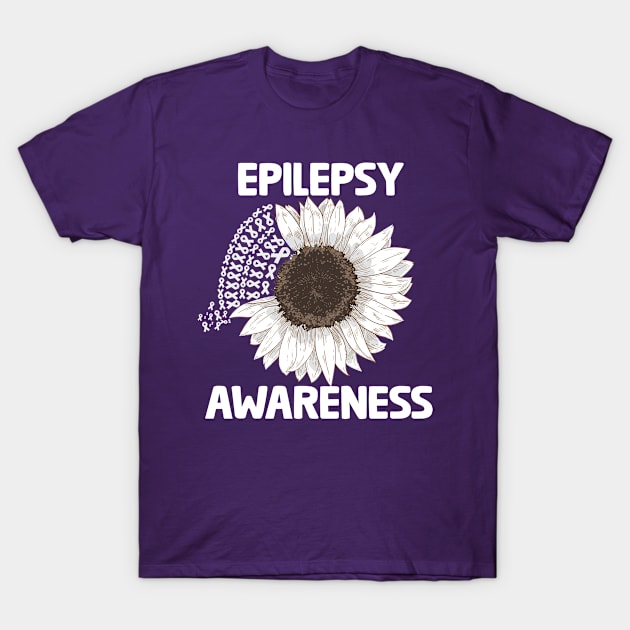 Ribbon Purple Day March 26 National Epilepsy Awareness Month T-Shirt by Fox Dexter